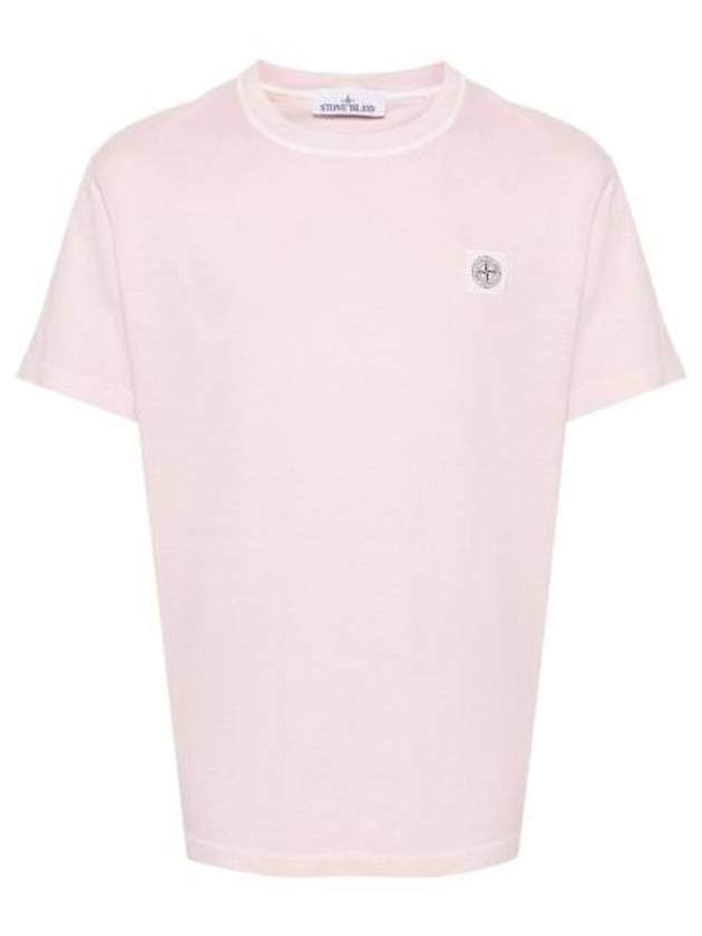 Organic Cotton Short Sleeve T-Shirt Pink - STONE ISLAND - BALAAN 2