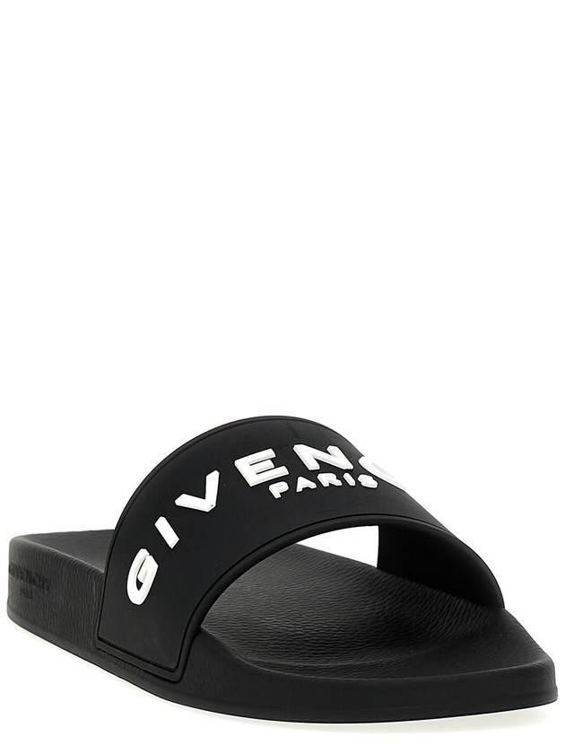 Logo Rubber Slide Slippers Black - GIVENCHY - BALAAN 3