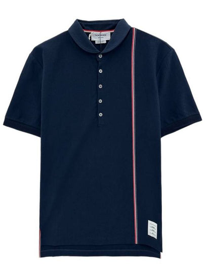 RWB Stripe Polo Shirt Navy - THOM BROWNE - BALAAN 2