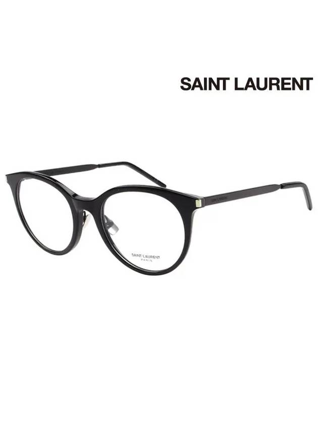 Eyewear Round Acetate Glasses Black - SAINT LAURENT - BALAAN.