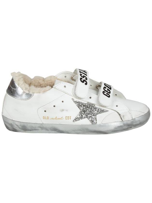 Glitter Old School Silver Tab Low Top Sneakers White - GOLDEN GOOSE - BALAAN 1