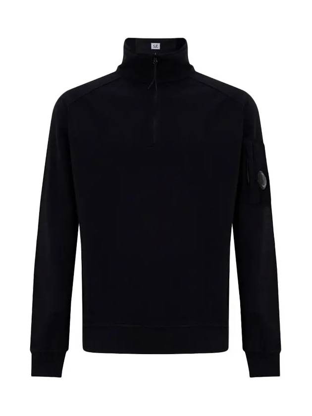 Light Fleece Half Zipped Sweatshirt Black - CP COMPANY - BALAAN 3