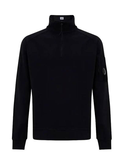 Light Fleece Half Zipped Sweatshirt Black - CP COMPANY - BALAAN 2