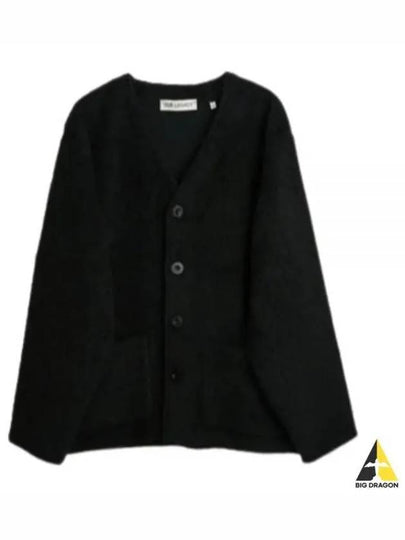 Mohair V-Neck Relaxed Fit Wool Cardigan Black - OUR LEGACY - BALAAN 2