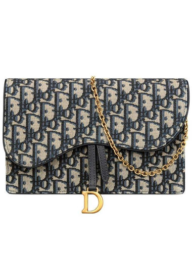 Women s S5620CTZQ M928 Oblique Jacquard Saddle Chain Pouch Cross Bag - DIOR - BALAAN 1