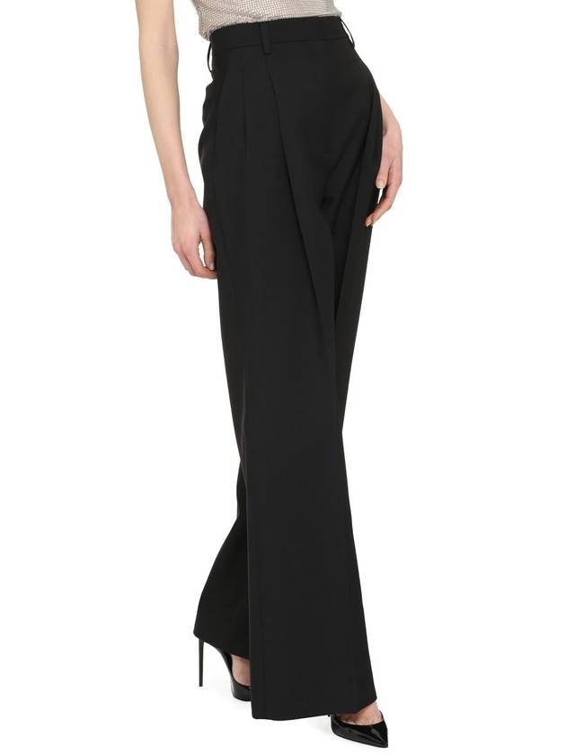 High Waist Wool Wide Pants Black - BURBERRY - BALAAN 4