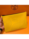 Clutch Neovein Flat Case Wave Yellow Medium - HERMES - BALAAN 4