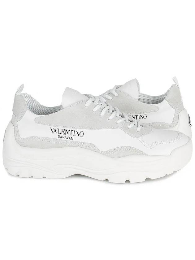 Gum Boy Leather Suede Low Top Sneakers White - VALENTINO - BALAAN 3