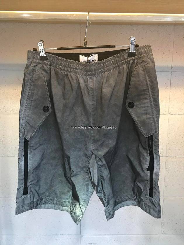 Plated Reflective Dust Colour Bermuda Shorts Grey - STONE ISLAND - BALAAN 3