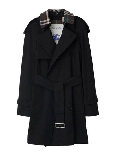 Double Breasted Short Trench Coat Black - BURBERRY - BALAAN 2