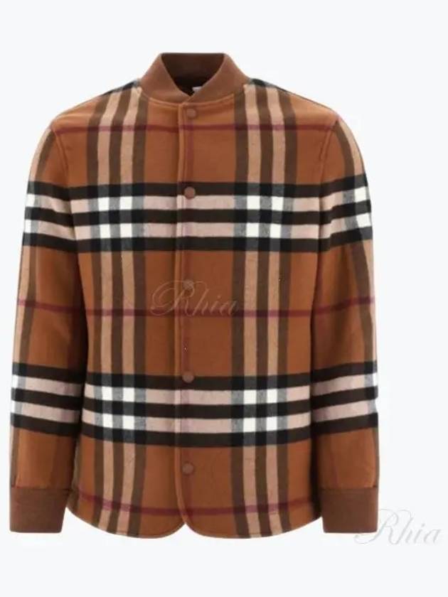 Quilted Check Wool Blend Bomber Jacket Dark Birch Brown - BURBERRY - BALAAN 2