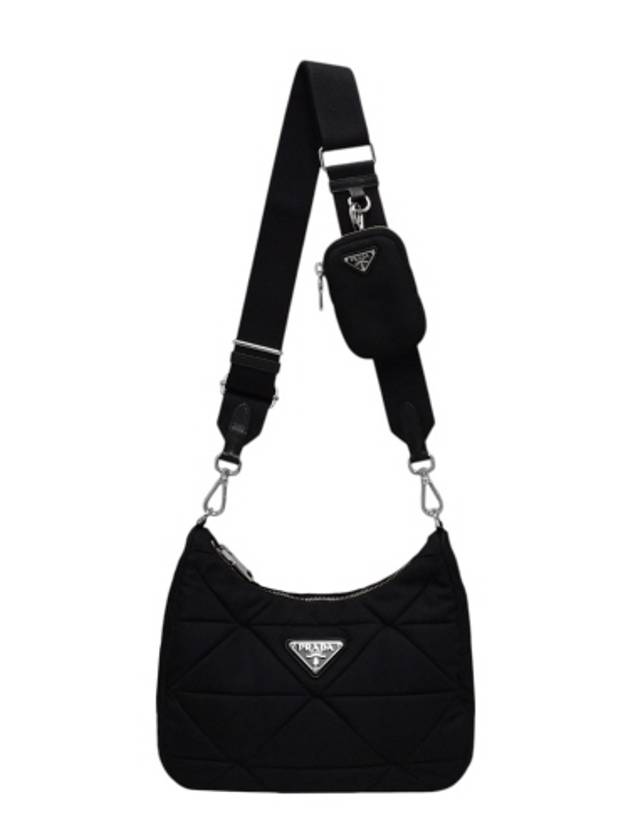 1BC151 Black Re Nylon Padding Quilting Hobo Shoulder Cross Bag - PRADA - BALAAN 5