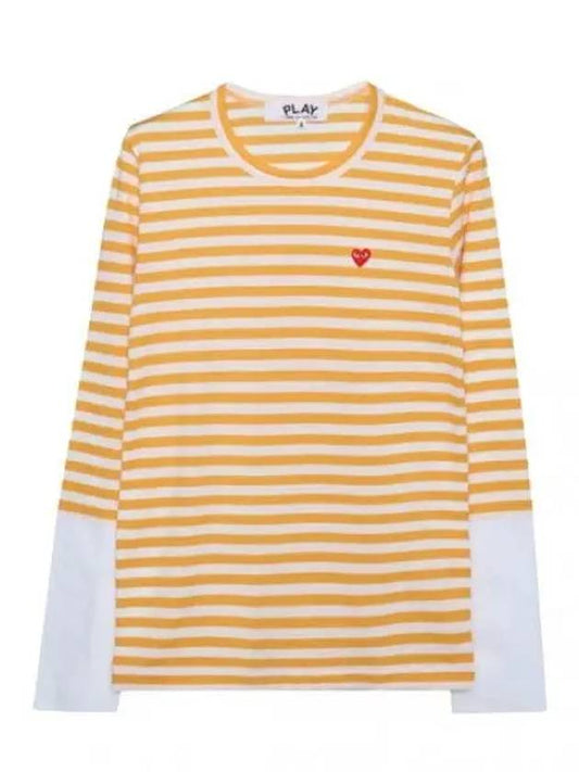 Red Heart Waffen Striped Long Sleeve T Shirt Women s - COMME DES GARCONS - BALAAN 1