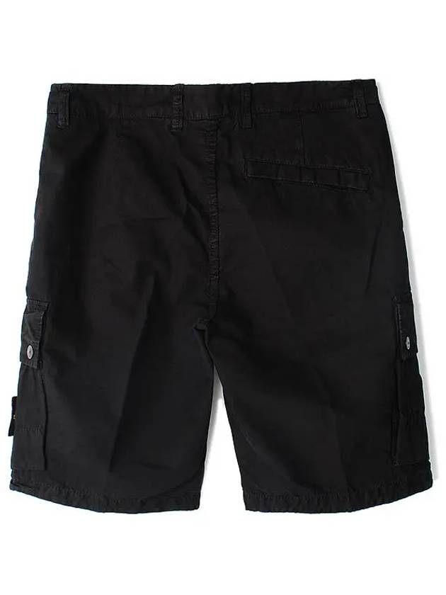 Logo Cotton Slim Cargo Shorts Black - STONE ISLAND - BALAAN 3