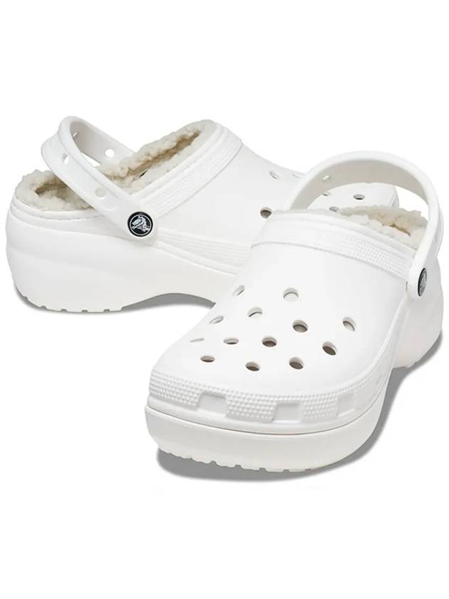 Classic Platform Lined Clog Women White 207938 100 - CROCS - BALAAN 3