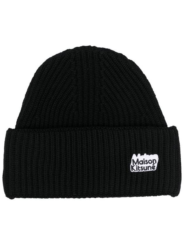 Logo Patch Beanie Black - MAISON KITSUNE - BALAAN 4