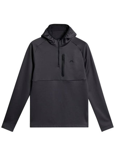 Men's Adam Quarter Zip Hoodie Grey - J.LINDEBERG - BALAAN 1