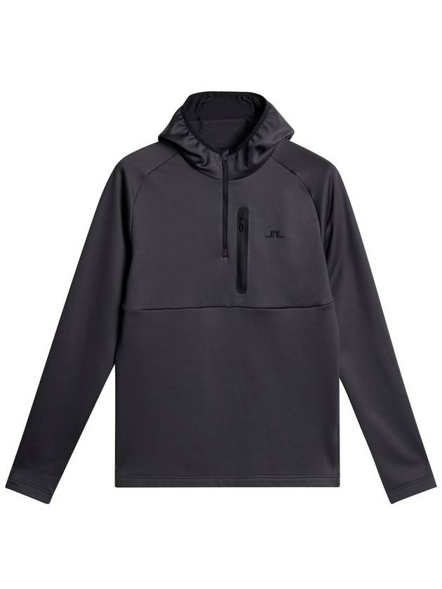 Men's Adam Quarter Zip Hoodie Grey - J.LINDEBERG - BALAAN 1