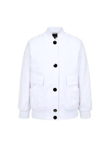 Armani Wonder Week 10 Women s Snap Button Nylon Blouson White 270550 - ARMANI EXCHANGE - BALAAN 1