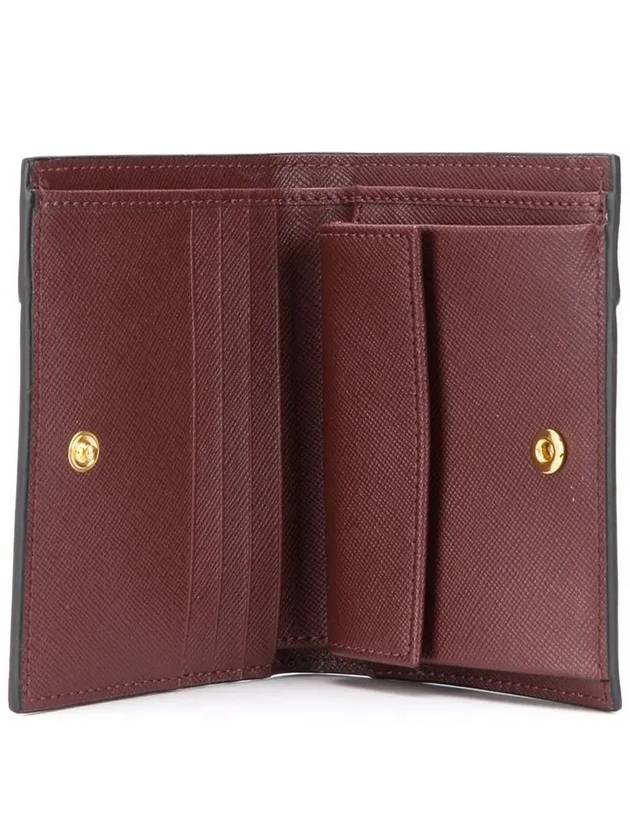 Saffiano Logo Half Wallet Burgundy - MARNI - BALAAN 5