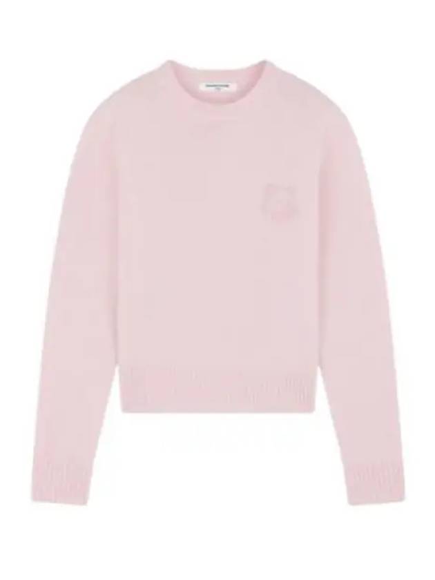 Bold Fox Head Embroidered Crop Knit Top Pink - MAISON KITSUNE - BALAAN 2