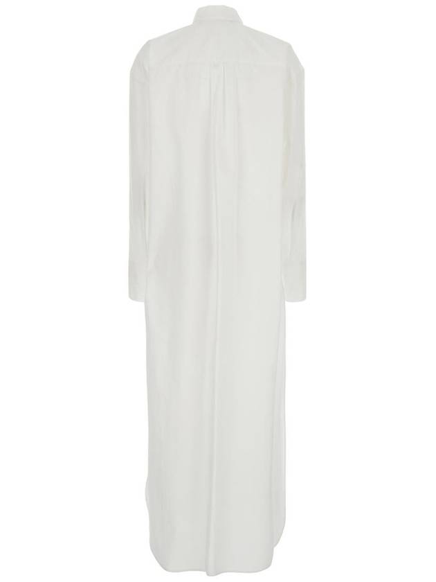 White Long Shirt With Pointed Collar And Metallic Details On The Cuffs In Fabric Woman - FEDERICA TOSI - BALAAN 2