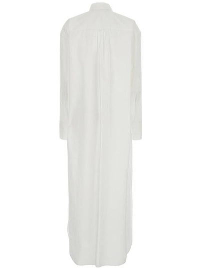 White Long Shirt With Pointed Collar And Metallic Details On The Cuffs In Fabric Woman - FEDERICA TOSI - BALAAN 2