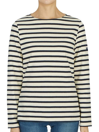 Women's Meridame II Striped Long Sleeve T-Shirt Ecru Marine - SAINT JAMES - BALAAN 2