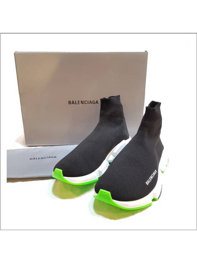 Men's Speedrunner Green Sole High Top Sneakers Black - BALENCIAGA - BALAAN 4