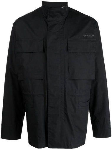 Diag Print Jacket Black - OFF WHITE - BALAAN 1