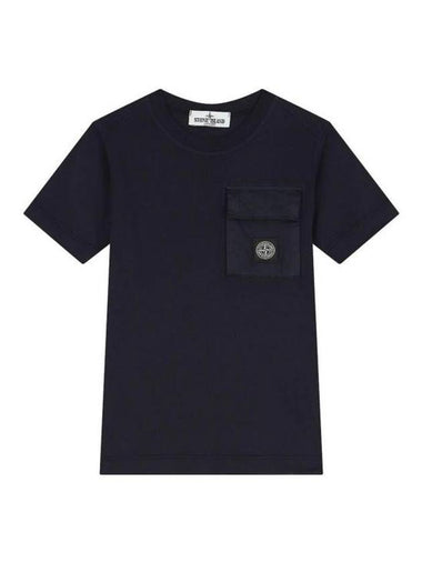 Kids Logo Short Sleeve T-Shirt Navy - STONE ISLAND - BALAAN 1