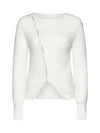 La Maille Pau Asymmetric Cardigan White - JACQUEMUS - BALAAN 1