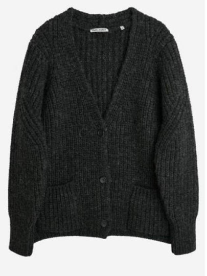 Women's V-Neck Wool Cardigan Dark Grey - OUR LEGACY - BALAAN 2