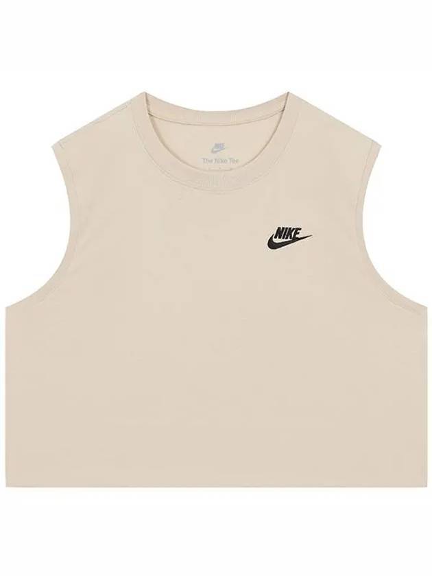 Sportswear Club Crop Sleeveless Beige - NIKE - BALAAN 2