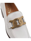 Women's Gold Logo Chain Leather Loafers White - TOD'S - BALAAN 9