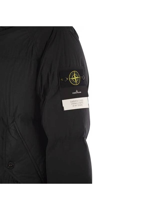 Men's Wappen Patch Crinkle Wraps Long Padding Black - STONE ISLAND - BALAAN 4