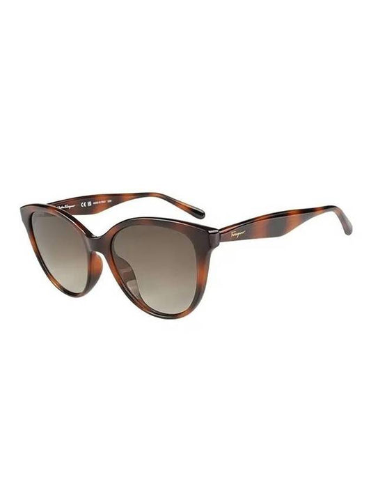 Round Grey Gradient Butterfly Sunglasses Brown - SALVATORE FERRAGAMO - BALAAN 1