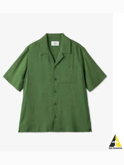 Camp Collar Short Sleeve Shirt Green - AMI - BALAAN 2