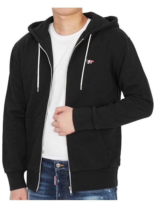 Tricolor Fox Patch Zip Up Hoodie Black - MAISON KITSUNE - BALAAN 7