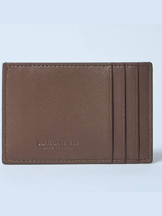 Intrecciato Lambskin Calfskin Card Wallet Taupe Grey - BOTTEGA VENETA - BALAAN 3