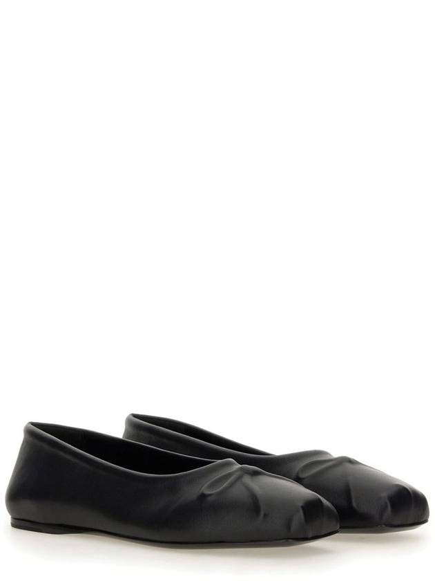 Bow Embossed Leather Ballerina Black - MARNI - BALAAN 3