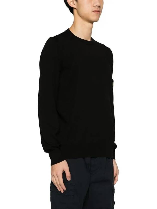 Crewneck Soft Cotton Knit Top Black - STONE ISLAND - BALAAN 3