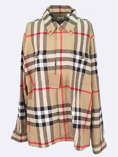 8058584 Check loose fit men s shirt male L size - BURBERRY - BALAAN 1