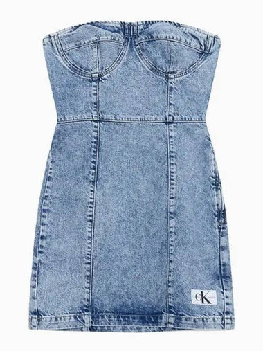 JEANS Women s Light Blue Corset Denim Dress J221276 1AA - CALVIN KLEIN - BALAAN 1