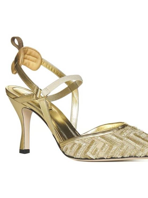 Colibri Light Mesh Slingback Heels Gold - FENDI - BALAAN 5