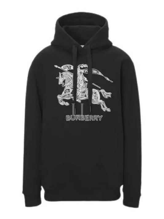 Embroidered Logo Hood Black - BURBERRY - BALAAN 2