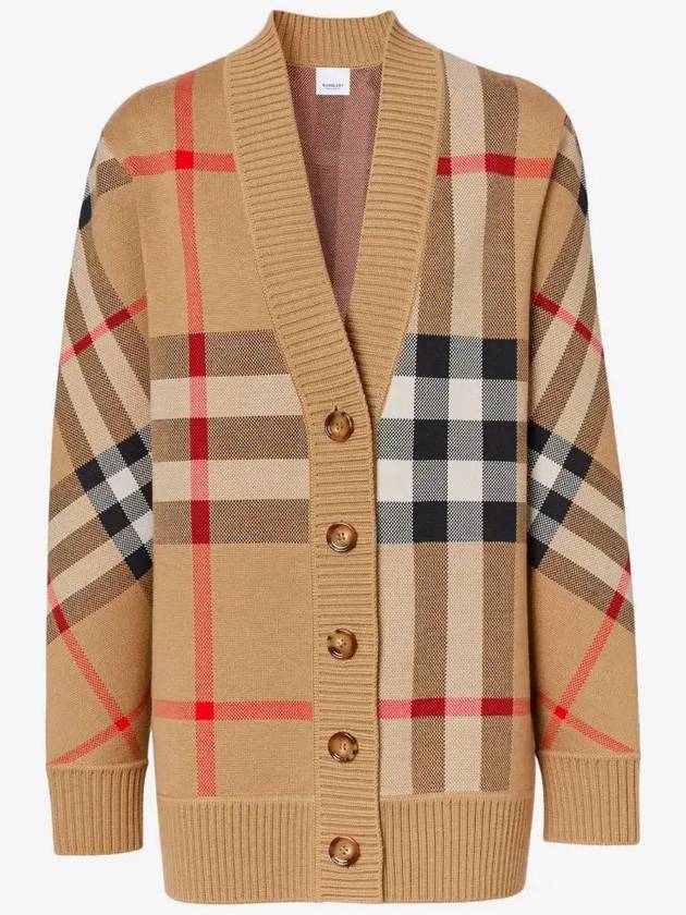 Check Technical Wool Jacquard Cardigan Archive Beige - BURBERRY - BALAAN 2