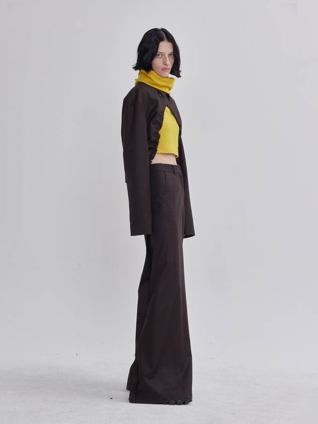 back plate pleated detail wide pants brown - LIE - BALAAN 5