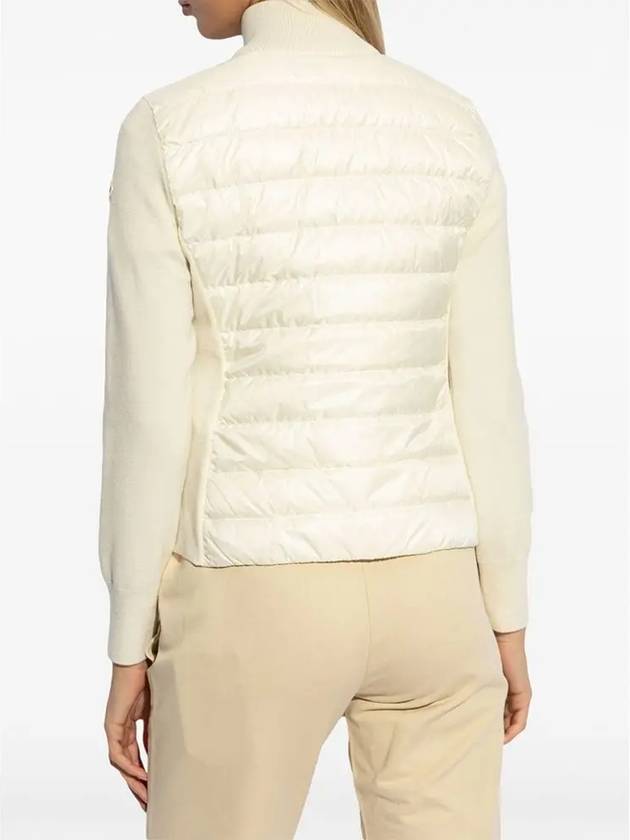 Logo Patch Padded Cardigan Cream - MONCLER - BALAAN 4