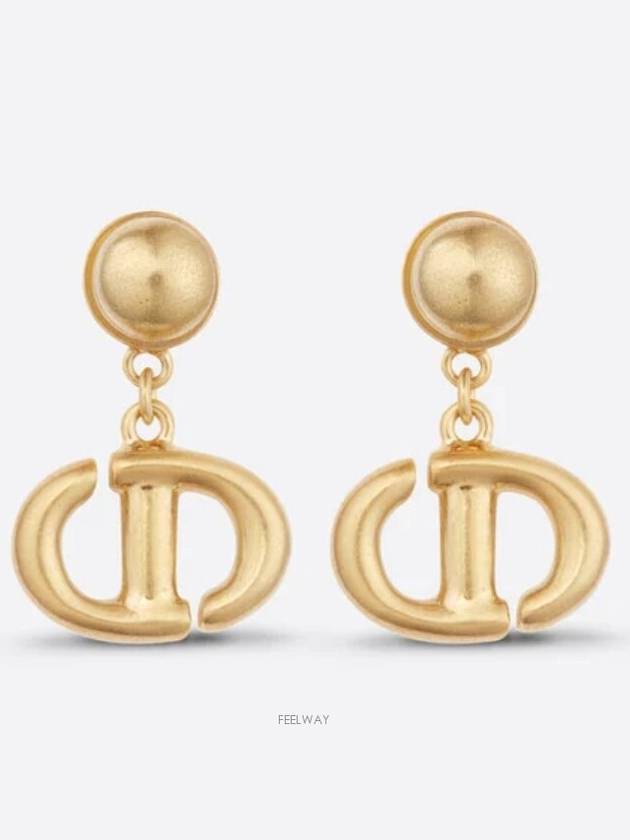 CD Navy Earrings Gold - DIOR - BALAAN 2